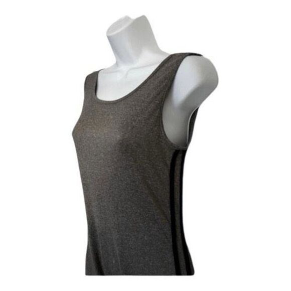 Women Grey With Black Stripes Jumpsuit Size M Sleeveless Stretch Summer Rue 21 - Picture 3 of 10